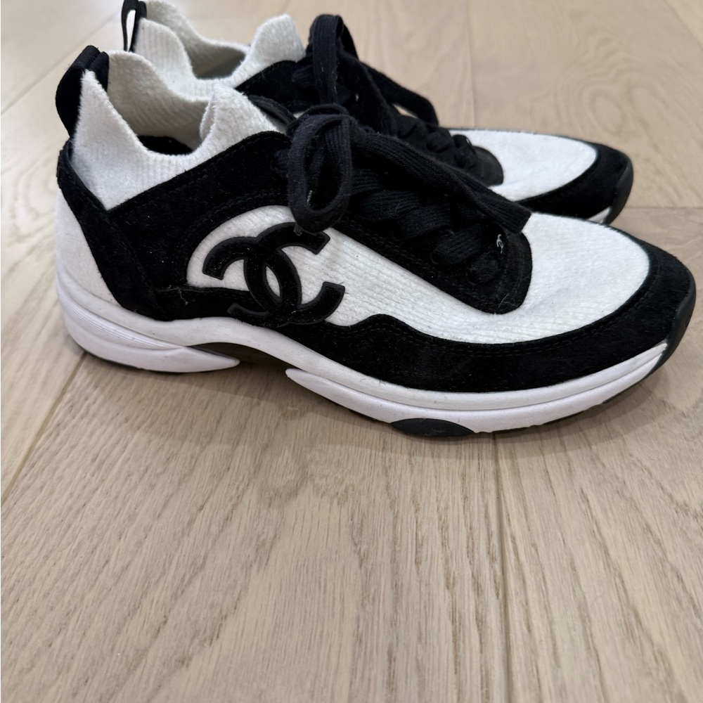 Chanel Black and White Sneakers